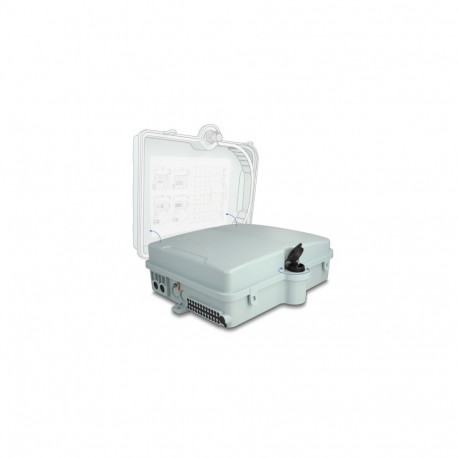 FO seinakarp 24 kiudu 24xSC Simplex/LC Duplex plastik IP65 lukuga