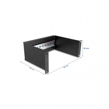 Paneel 10 tolli 2U DIN latiga 254x180x90mm must