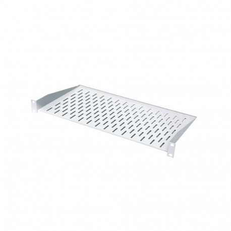 Fixed shelf 19´´, 2U, 300mm, mounting at front RAL 7035 grey