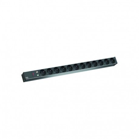 Toitepaneel 12 x Schuko 2.0m, 608x44x47mm, ülepingekaitse, hall