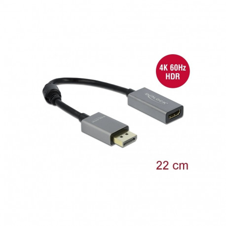 Üleminek DisplayPort (M) - HDMI (F), 4K@60Hz HDR, DP 1.4, Active