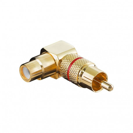 Adapter RCA (M) - (F), nurgaga, kullatud (A 196 R)
