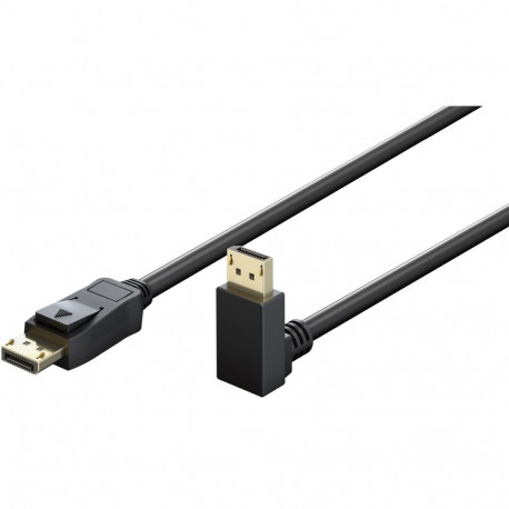 DisplayPort kaabel 2.0m, 2.1, 8K 7680x4320@144Hz DSC, 54 Gbit/s, nurgaga üles, must