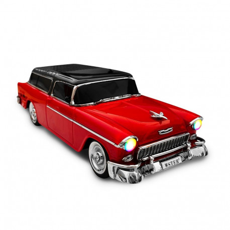 Retro Bluetooth-kõlar WS-1955 10W FM-raadio USB TF LED-ekraan 1500mAh akuga, punane