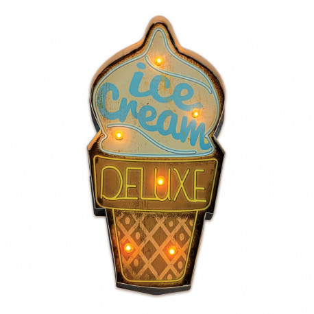 Znak metalowy retro led ice cream forever light