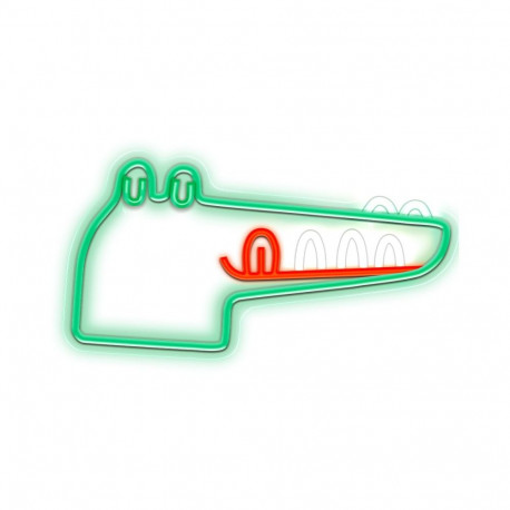 Neon dekoracyjny led jurassic krokodyl zielony z ściemniaczem + usb