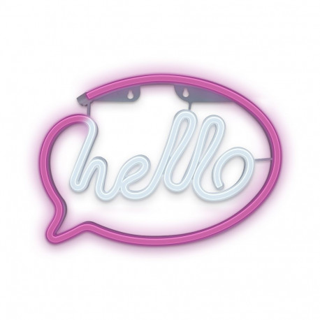 Forever Light LED-neoon FLNE15 Hello, roosa-valge, patarei- ja USB-toide, 5V T-00451