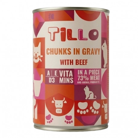 TILLO Chunks in gravy Beef - wet cat food - 415g