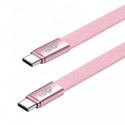 Cable USB C - USB C 1m flat pink