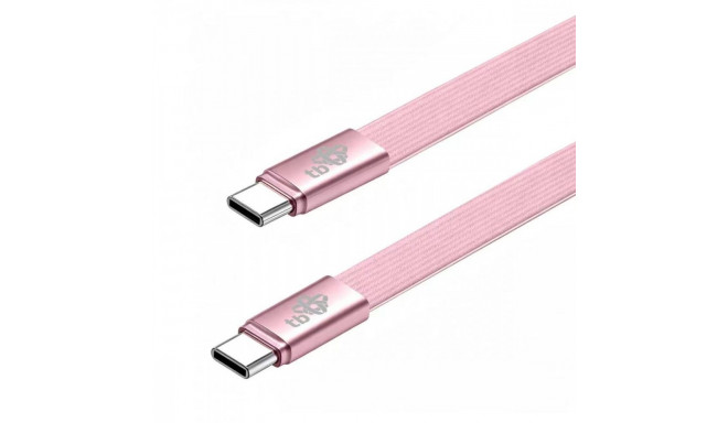 USB-C–USB-C kaabel 1m lame, roosa