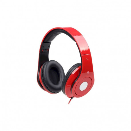 Gembird MHS-DTW-R Folding Stereo Headphones with Microphone / red