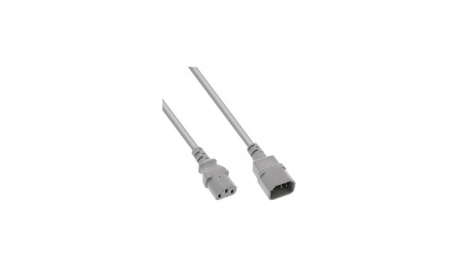 InLine cold device extension, C13 / C14, grey, 0.75m
