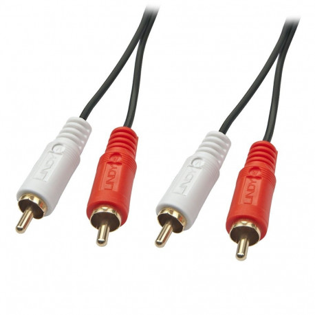 2xRCA kaabel 2.0m, kullatud, topeltvarjega, must