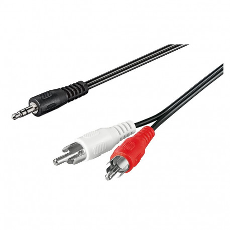 3.5mm - 2xRCA kaabel 1.5m, varjega, must