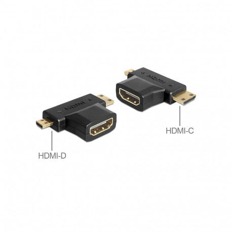 Delock Adapter HDMI-A female > HDMI-C + HDMI-D male