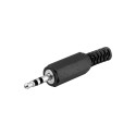 2.5mm stereo plug, plastic version with cable protector