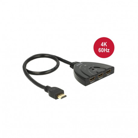 Ultra HDMI switch, 3 sisse/ 1 välja, 3840x2160@60 Hz, 0.5m