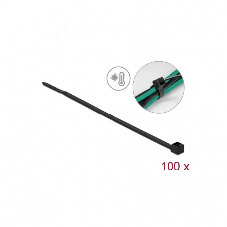 Delock Cable tie heat resistant L 100 x W 2.5 mm black 100 pieces