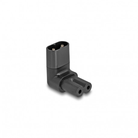 Toiteüleminek C8 - C7, 2.5A IEC 60320 nurgaga üles must