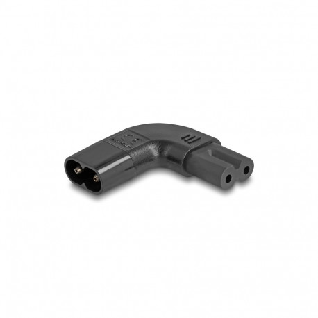Toiteüleminek C8 - C7, 2.5A IEC 60320 nurgaga must