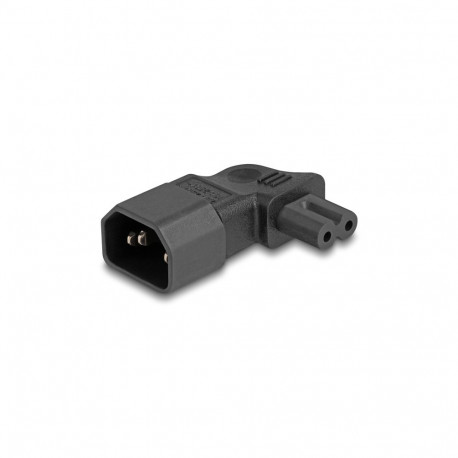 Toiteüleminek C14 - C7, 2.5A IEC 60320 nurgaga must
