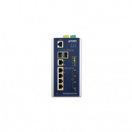 IP30 Industrial L2+/L4 4-Port 10/100/1000T 802.3bt PoE + 1-Port 1000T + 2-port 100/1000X SFP Full Ma