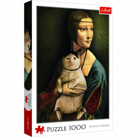 TREFL puzzle Lady with a cat 1000 pcs