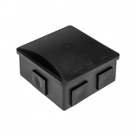 Puszka hermetyczna 80x80x40, 6 dławików, ruudukujuline, UV-kindel, must, IP44