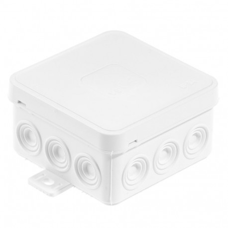 Puszka n/t hermetyczna v5 ip-54 75x75x41 12-wl klik z osłabieniami biała