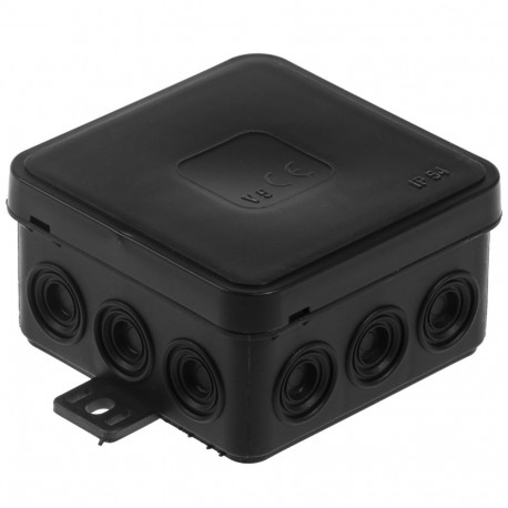 Puszka n/t hermetyczna v5 ip-54 75x75x41 12-wl klik z osłabieniami czarna