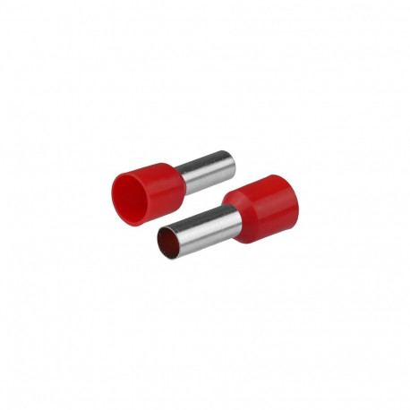 Isoleeritud juhtmeotsahülss 1x10mm2 juhtmetele, hülsi pikkus 21,5mm, punane, 50tk