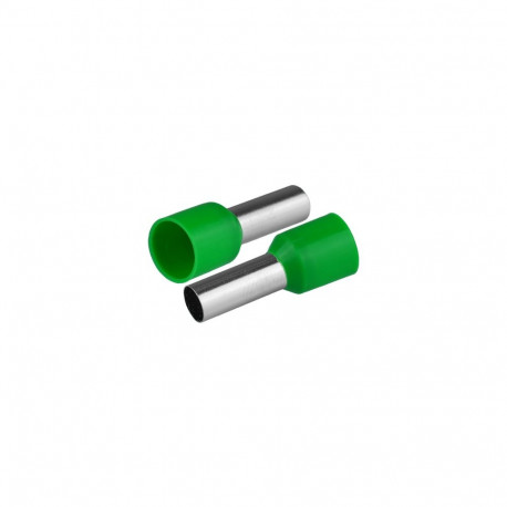 Isoleeritud juhtmeotsahülsid 1x10mm² juhtmetele, hülsi pikkus 21,5mm, 20tk, roheline
