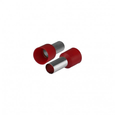 Isoleeritud juhtmeotsahülss juhtmetele 1x16mm², hülsi pikkus 22,2mm, punane, 50tk
