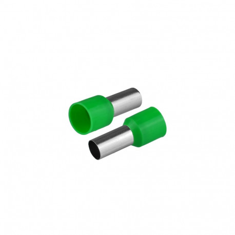 Isoleeritud juhtmeotsahülss 1x16mm2 juhtmetele, hülsi pikkus 22,2mm, roheline, 50tk