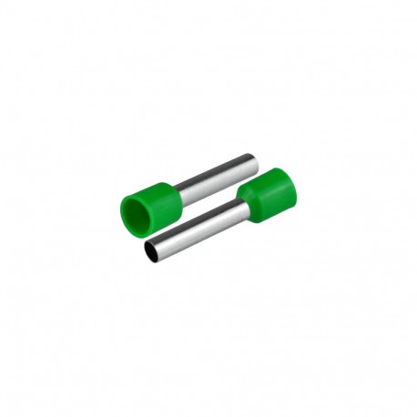 Isoleeritud juhtmeotsahülsid 1x6mm2 juhtmetele, hülsi pikkus 26mm, 50tk, roheline