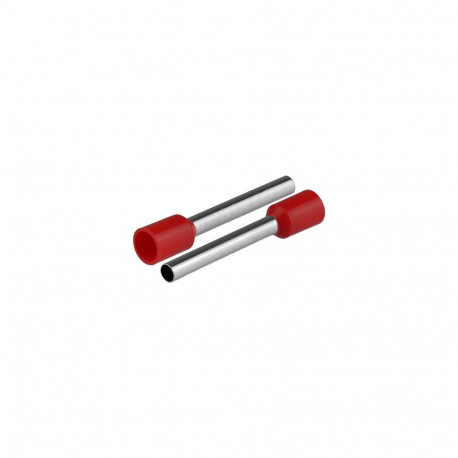 Isoleeritud juhtmeotsahülss juhtmetele 12,5mm², hülsi pikkus 25,2mm, 50tk, punane