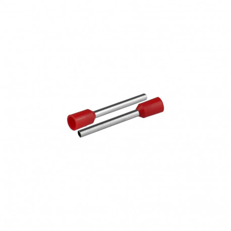 Isoleeritud kaablihülss juhtmetele 11,5mm2, hülsi pikkus 24,4mm, 50tk, punane