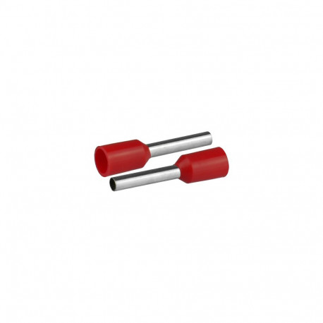 Isoleeritud juhtmeotsahülss 11,5mm2 juhtmetele, hülsi pikkus 16,4mm, 50tk, punane