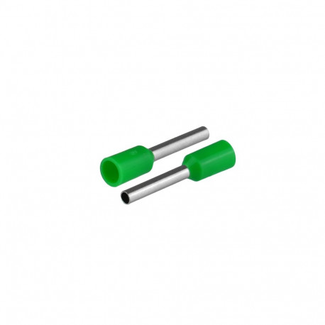 Isoleeritud juhtmeotsahülss juhtmetele 1x1mm2, pikkus 16,4mm, roheline, 50tk