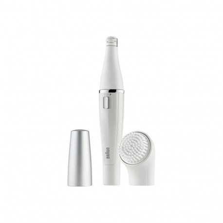 Braun Face Facial Epilator and Brush | SE810 | Number of power levels 1 | Wet & Dry | White/Silver