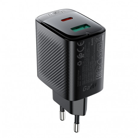 Acefast Acefast A106 GaN PD 45W USB-C USB-A Wall Charger - Black