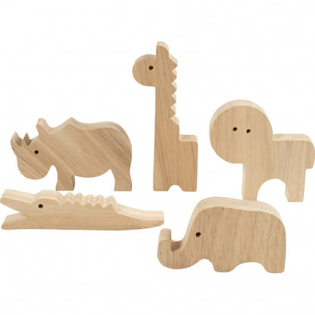 Puidust loomakujukesed SAFARI, 10 tk, 3–14,5 cm