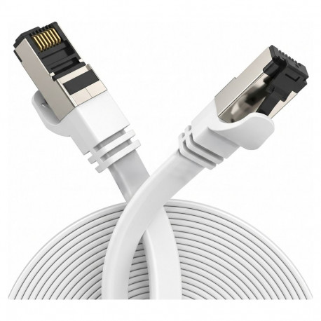 "EXTRALINK LAN PATCHCORD CAT.8 U/FTP 20M 40G FLAT SHIELDED FOILED TWISTED PAIR BARE COPPER WHITE"