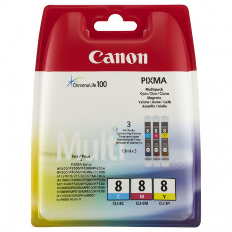Canon tindikassettide multipakk CLI-8 C/M/Y