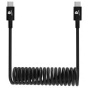 DEQSTER laadimiskaabel, spiraalne USB-C–USB-C