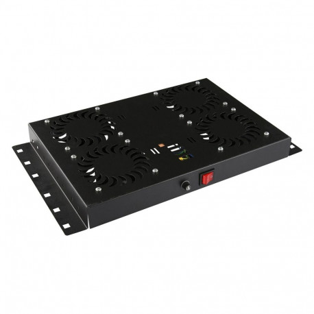 "4 FANS ANALOG THERMOSTAT CONTROLLED FAN MODULE BLACK"
