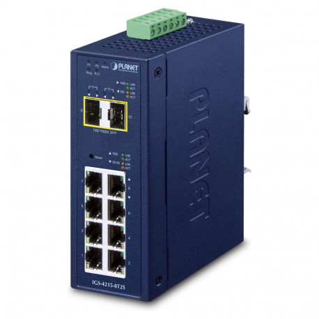 "IP30 Industrial L2/L4 8-Port Managed L2/L4 Gigabit Ethernet (10/100/1000) Blau"