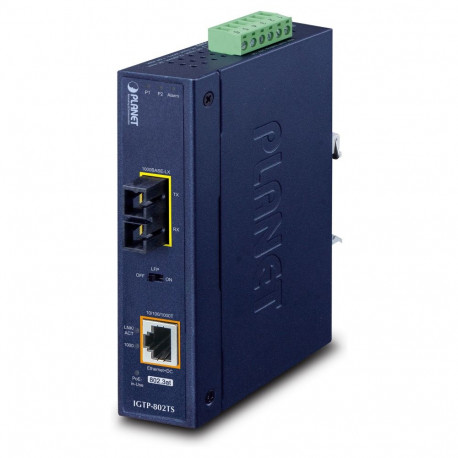 "IP30 Industrial 10/100/1000BAS Netzwerk Medienkonverter 1000 Mbit/s Blau"