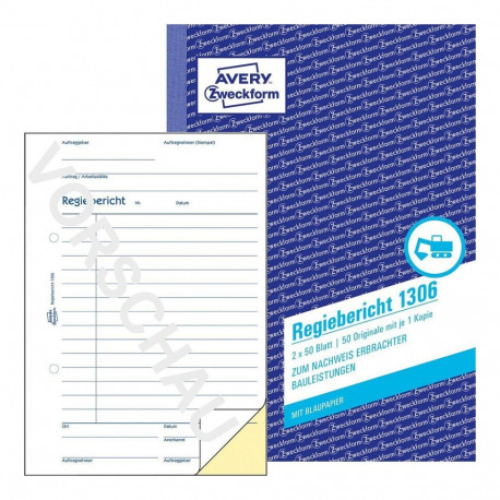 "AVERY Zweckform Regiebericht Formularbuch 1306, 1 St."