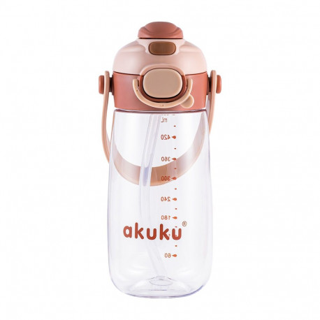 Akuku Children's water bottle with strap 480ml CAPPUCCINO A0726